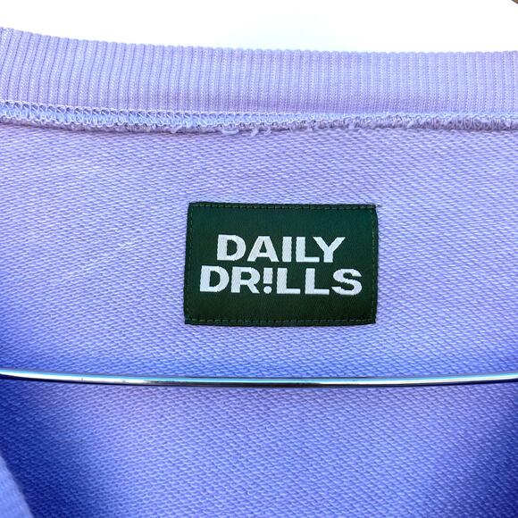 Daily Drills Set Vintage Crew Sweatshirt Super Shorts Lilac Purple Medium Large - Picture 4 of 13